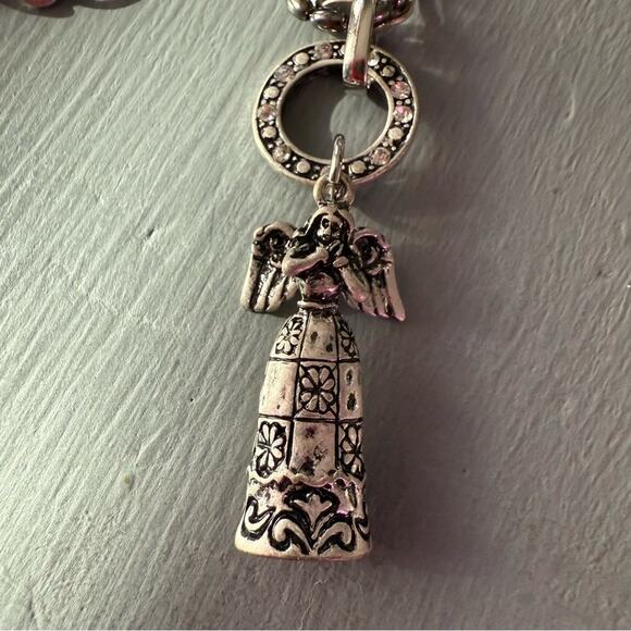 Jim Shore Silver Tone Angel Pendant Double Strand Necklace NEW - Picture 12 of 13